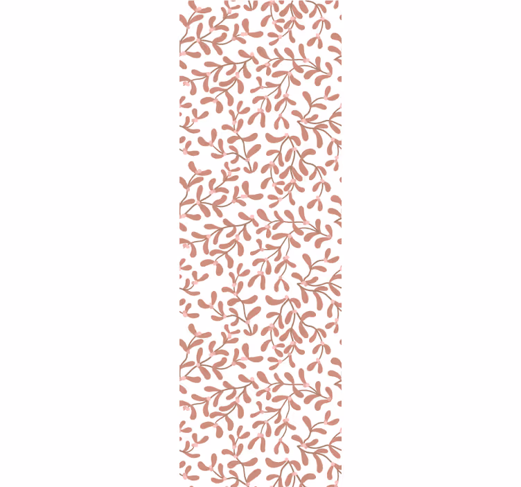 Terracotta small leaves dining room roller blinds - TenStickers