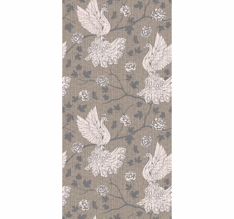 Dining room roller blinds yute birds design - TenStickers