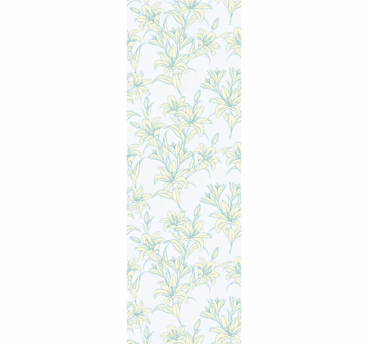 Dining room roller blinds lilies vintage floral pattern - TenStickers