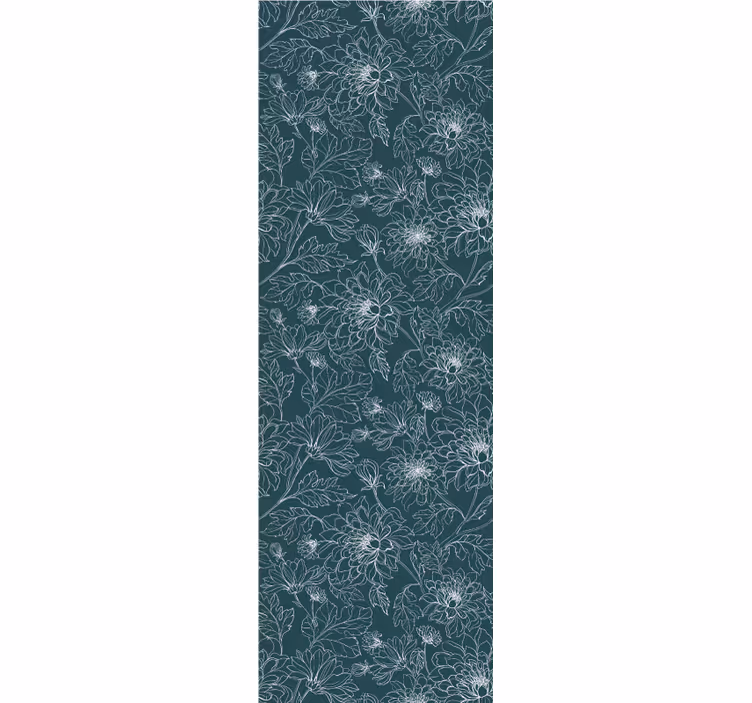 Dining room roller blinds grandmillenial white flowers - TenStickers