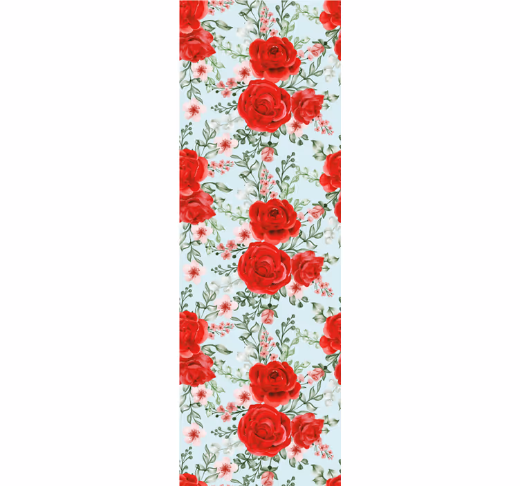 Dining room roller blinds in grandmillennial floral style - TenStickers