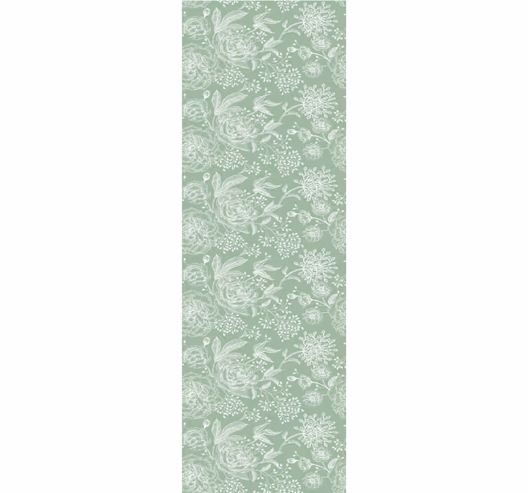 Dining room roller blinds in green floral vintage style - TenStickers
