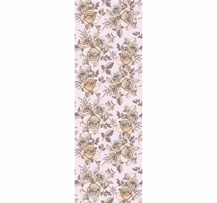 Dining room roller blinds with shabby chic rose design - TenStickers