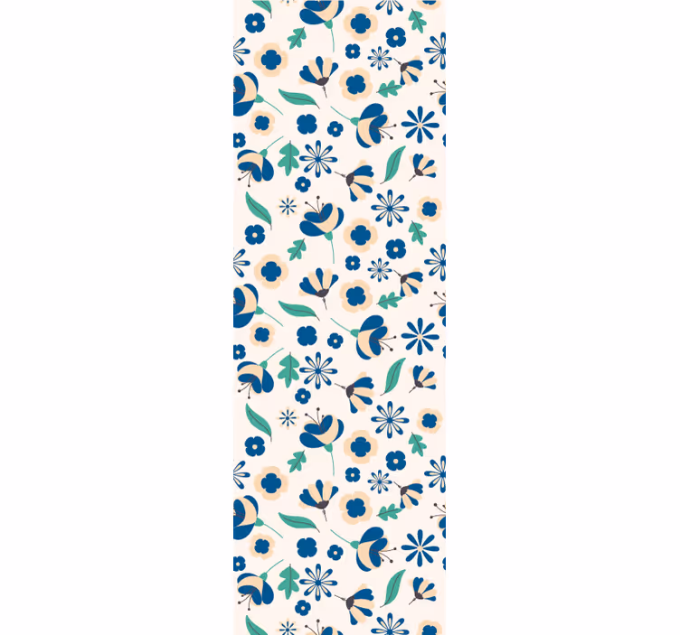 Dining room roller blinds with white floral design - TenStickers