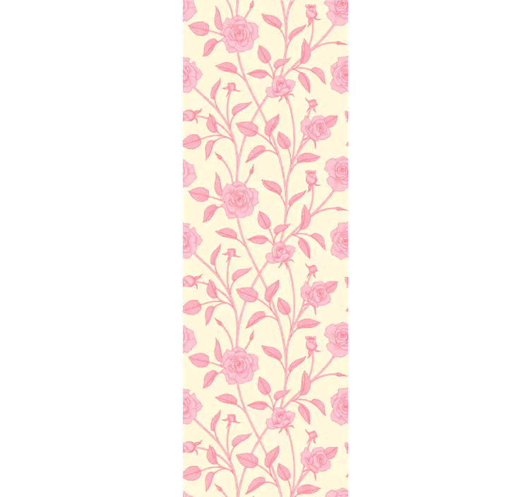 Dining room roller blinds with vintage pink roses - TenStickers