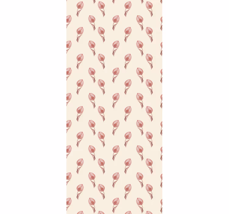 Dining room roller blinds small pink tulips pattern - TenStickers