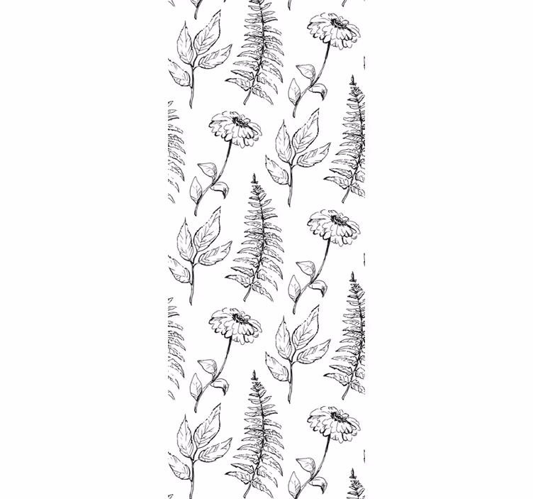 Dining room roller blinds black and white tulips - TenStickers
