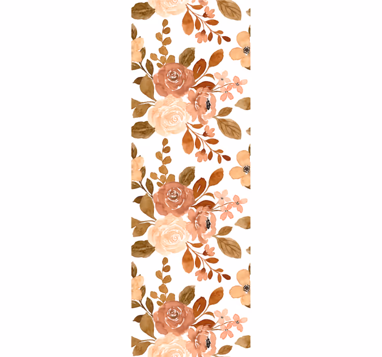 Dining room roller blinds in elegant pink pastel flowers - TenStickers