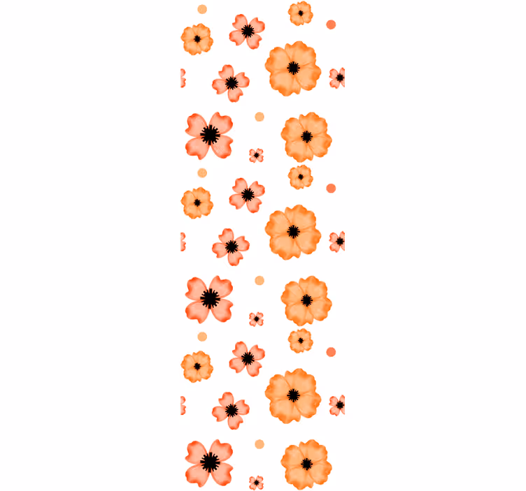 Dining room roller blinds in orange and pink watercolor - TenStickers