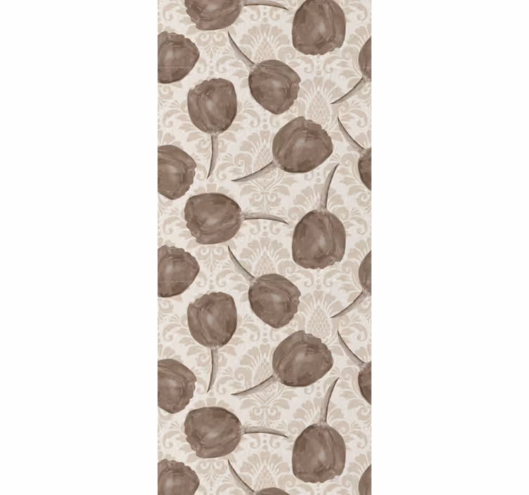 Dining room roller blinds with gray tulip design - TenStickers