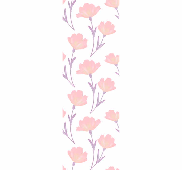Dining room roller blinds minimalist watercolor flowers - TenStickers
