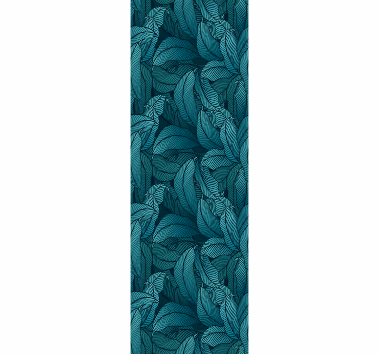 Dining room roller blinds with wild dark green leaves - TenStickers