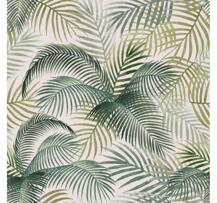 Dining room roller blinds wild green leaves design - TenStickers
