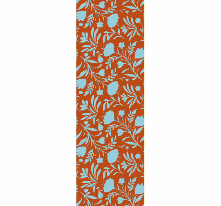Dining room roller blinds original blue flowers design - TenStickers