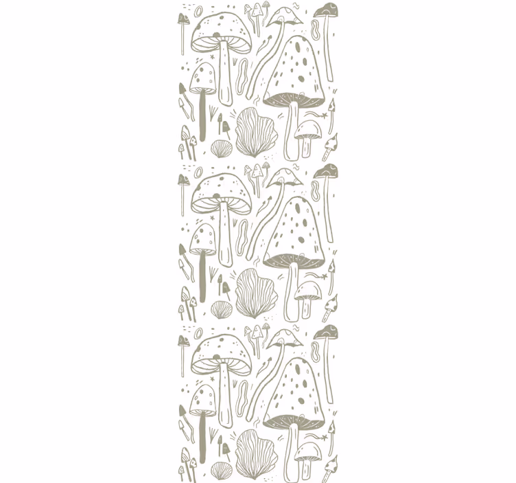 Dining room roller blinds with beige mushroom pattern - TenStickers
