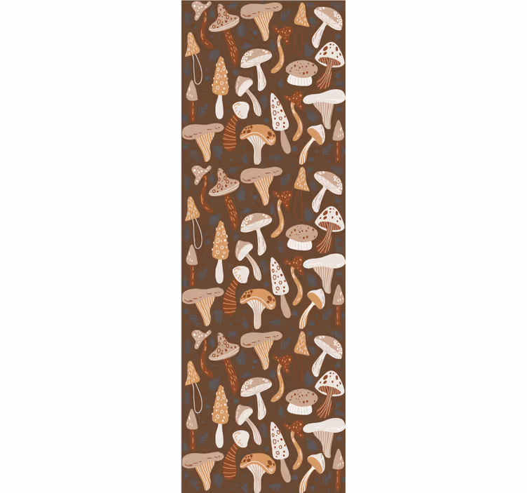 Dining room roller blinds featuring forest mushrooms - TenStickers