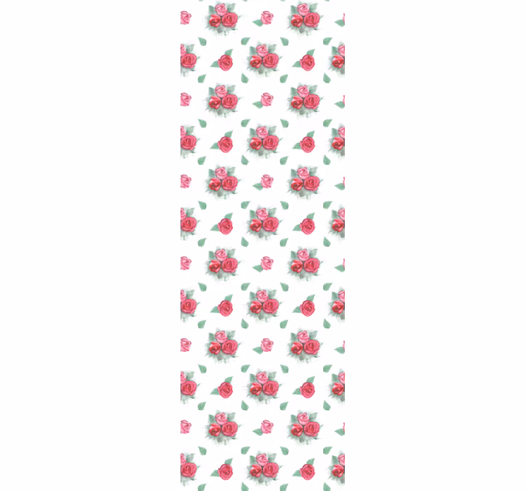 Dining room roller blinds with pink and red roses - TenStickers