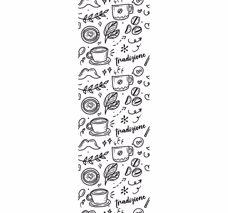 Dining room roller blinds italian coffee tradition - TenStickers