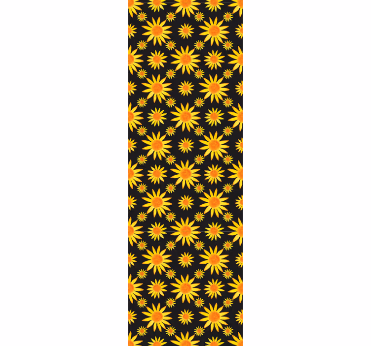 Dining room roller blinds sunflower on black - TenStickers