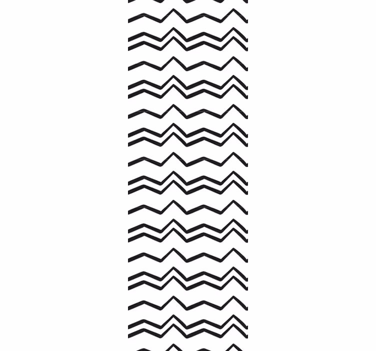 Dining room roller blinds in black and white zig zag - TenStickers