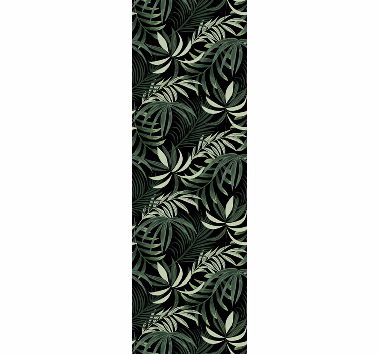 Green tropical leaves dining room roller blinds - TenStickers