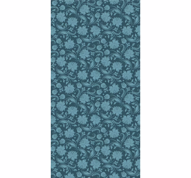 Dining room roller blinds in secret garden blue - TenStickers