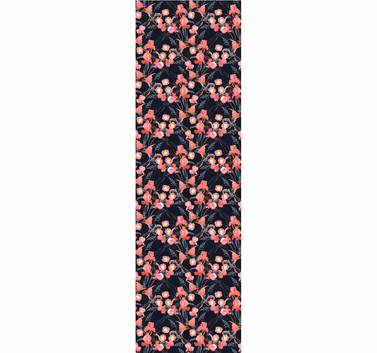Dining room roller blinds with delicate pink blossoms - TenStickers