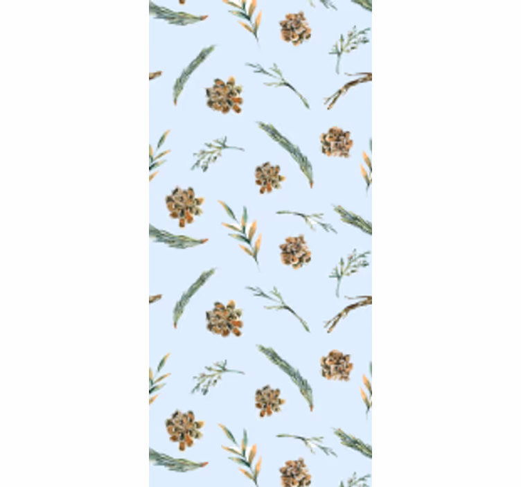 Dining room roller blinds watercolor floral blue - TenStickers