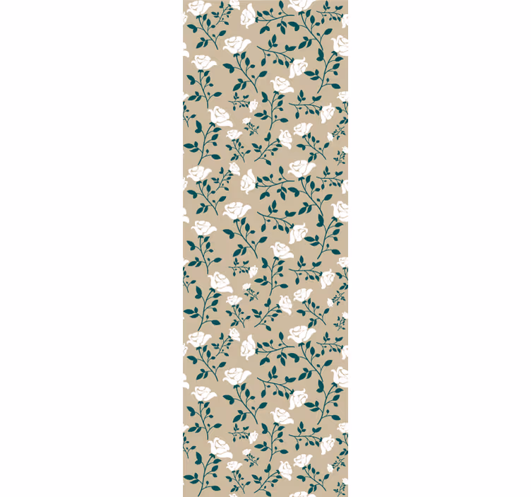 Dining room roller blinds with white vintage rose pattern - TenStickers