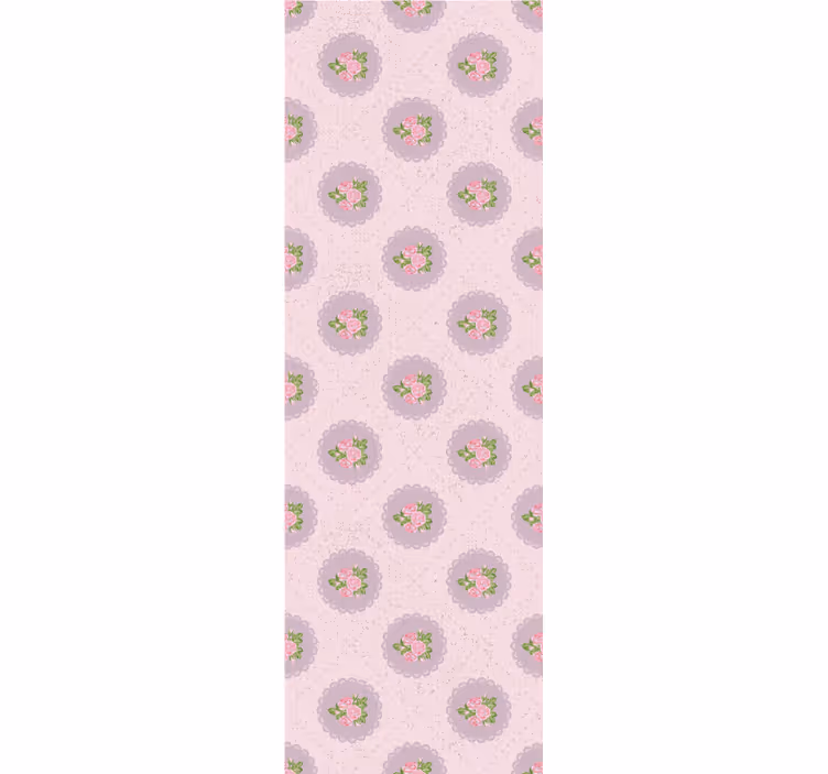 Dining room roller blinds in shabby chic pink checkered - TenStickers