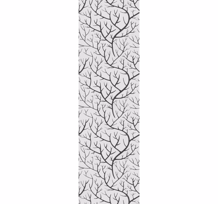 Dining room roller blinds with thin gray branches and birds - TenStickers
