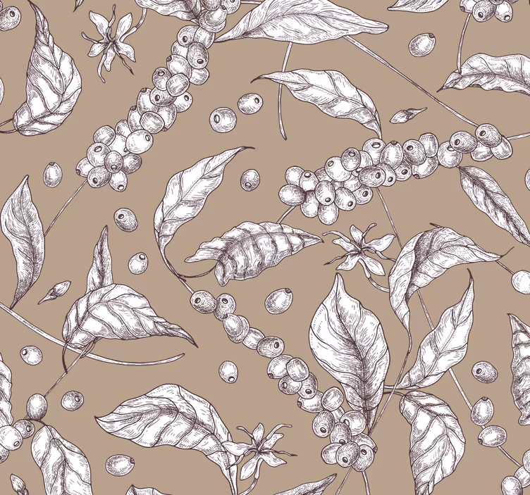 Dining room roller blinds coffee plant design - TenStickers