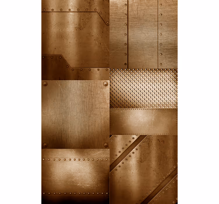 Dining room roller blinds brass mosaic design - TenStickers