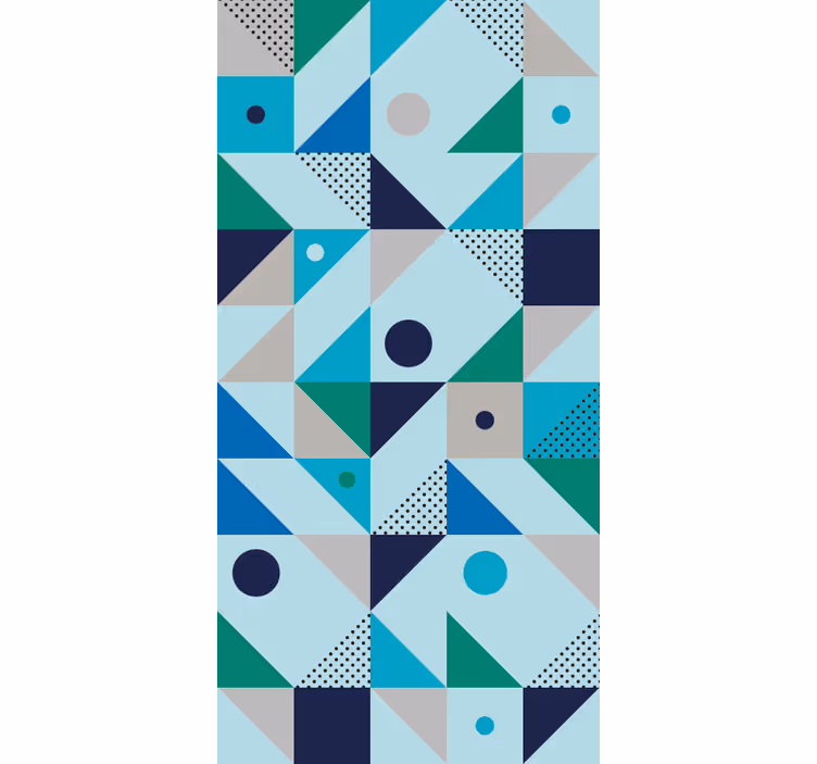 Dining room roller blinds in blue patchwork - TenStickers