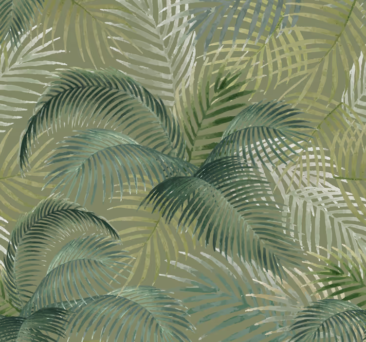 Dining room roller blinds with green leaves design - TenStickers