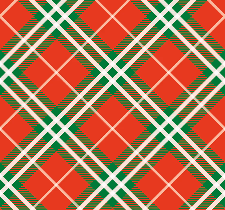 Dining room roller blinds in red and green tartan - TenStickers