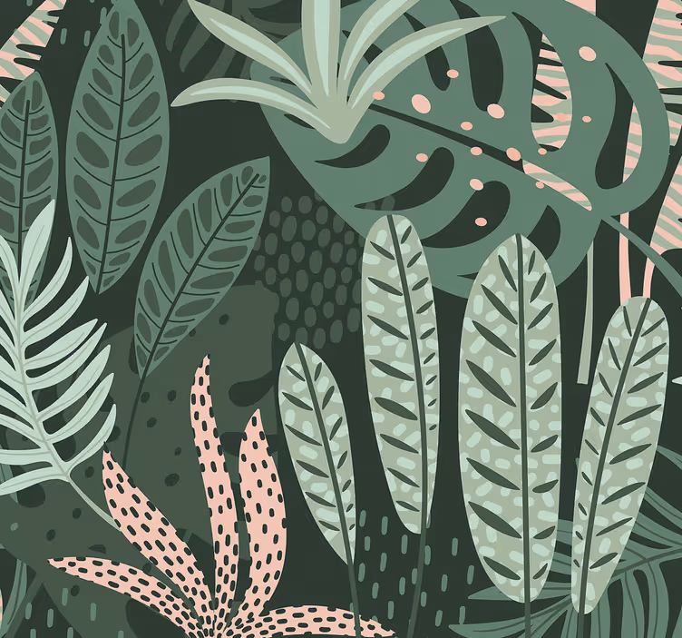 Dining room roller blinds tropical palm design - TenStickers