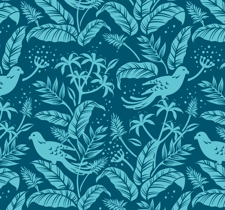 Dining room roller blinds turquoise flying birds - TenStickers