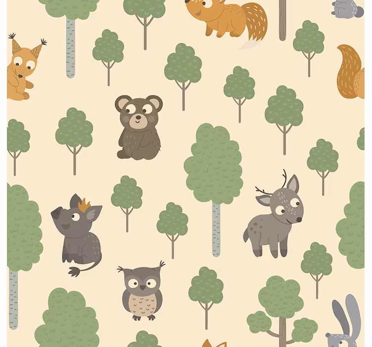 Kids roller blind forest creatures design - TenStickers