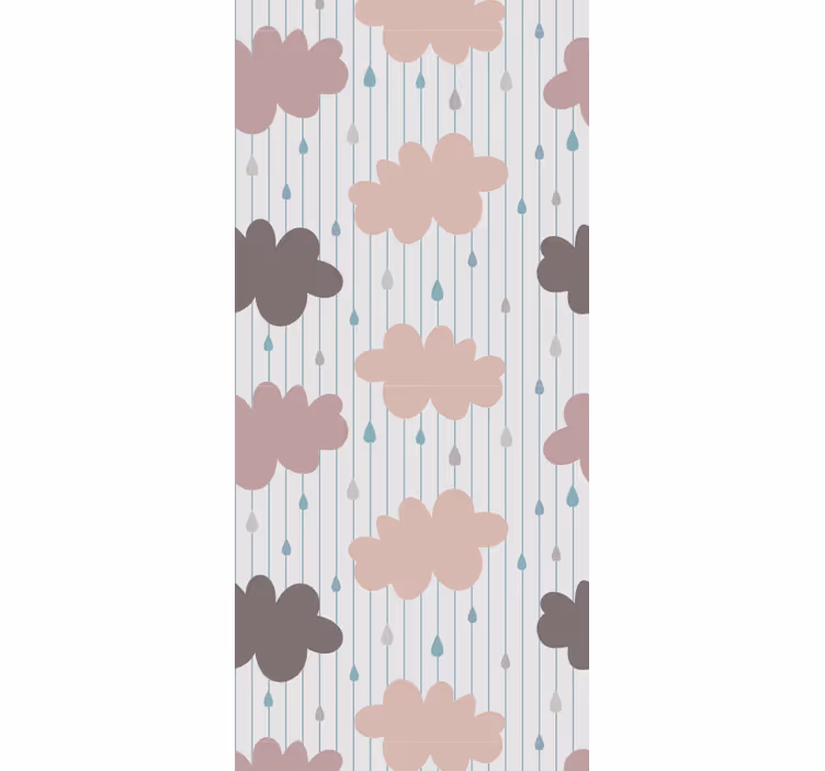 Kids roller blind pink rainy clouds - TenStickers