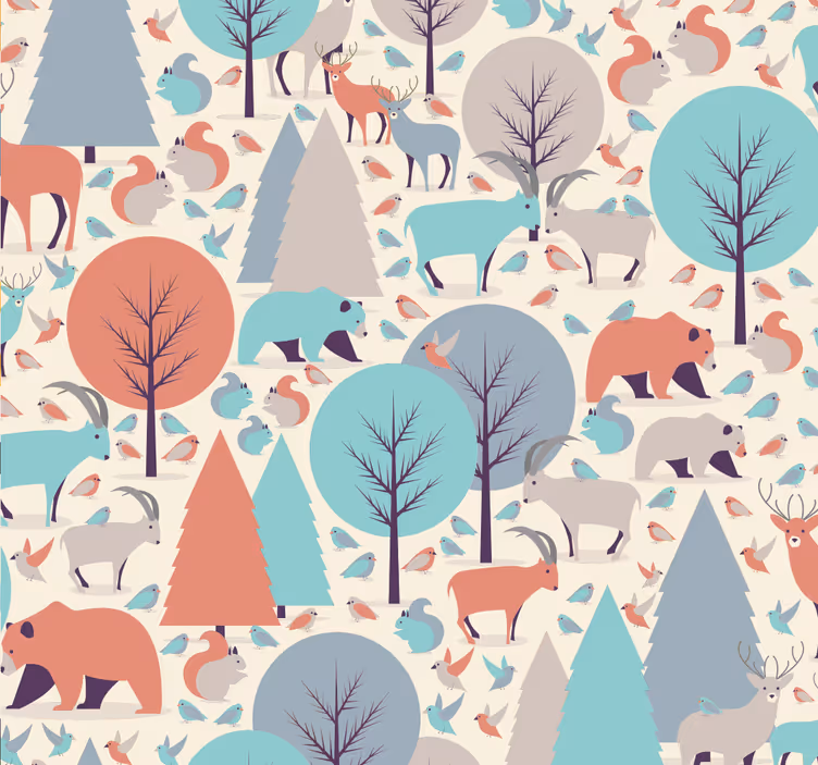 Kids roller blind nordic forest landscape - TenStickers