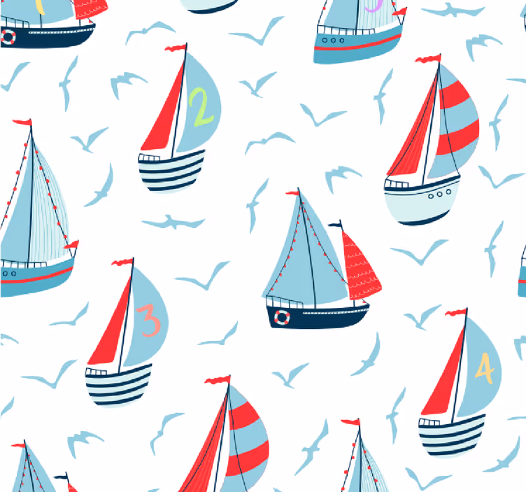 Kids roller blind sailboats and birds - TenStickers