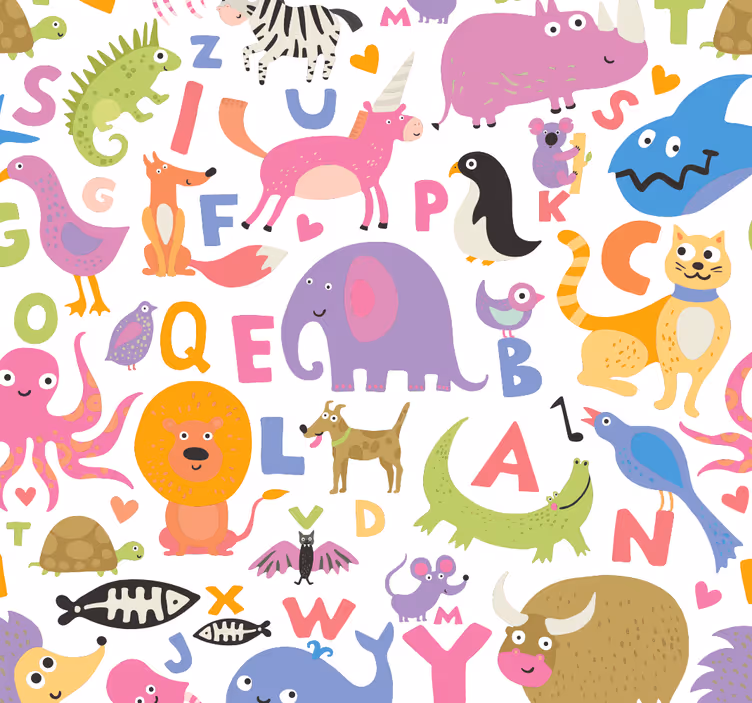 Kids roller blind alphabet animals - TenStickers