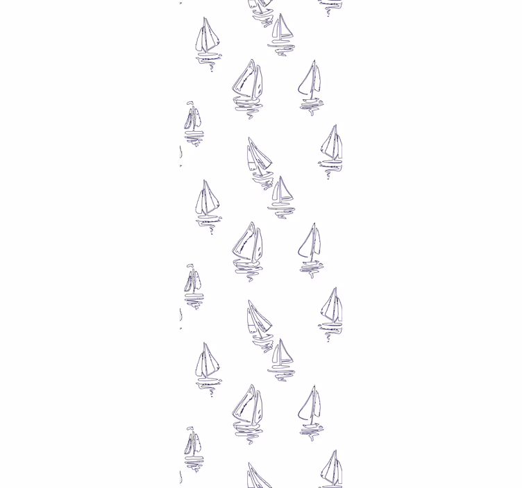 Kids roller blind with sketch sailboat pattern - TenStickers