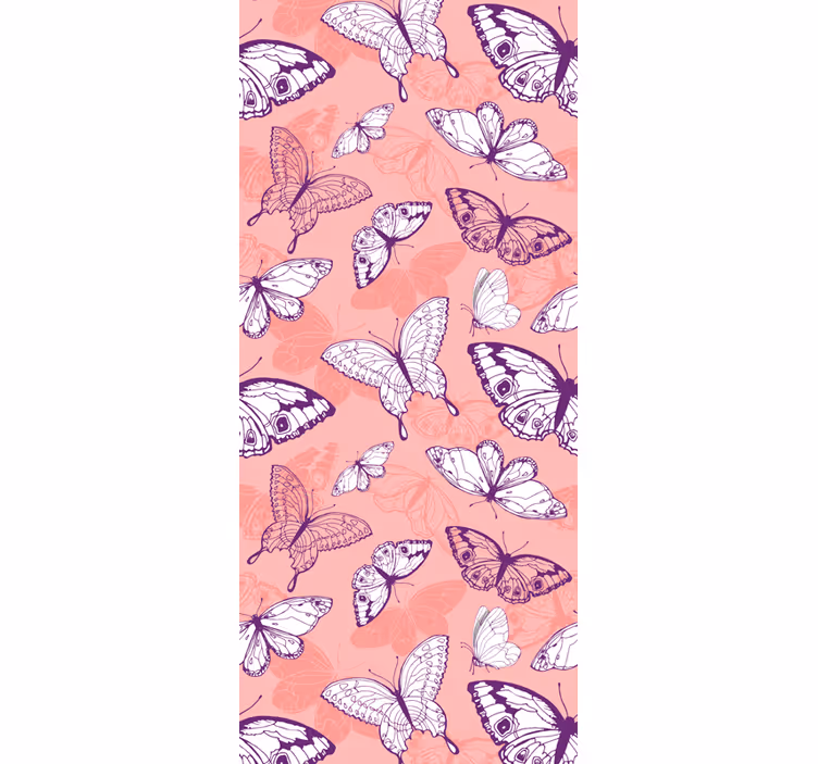 Kids roller blind purple and pink butterfly design - TenStickers