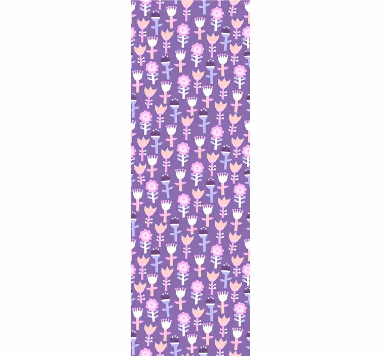 Kids roller blind purple floral abstract design - TenStickers