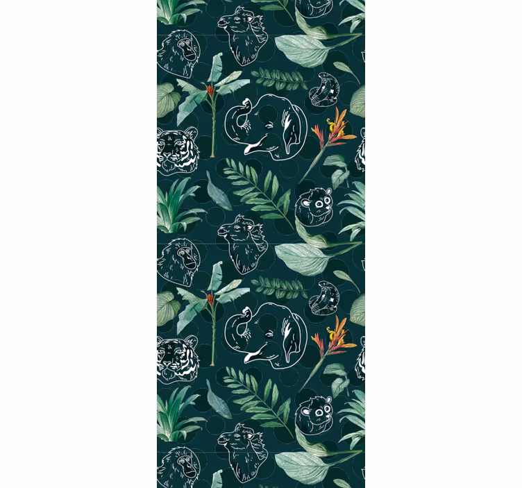 Kids roller blind colorful jungle animals and trees - TenStickers