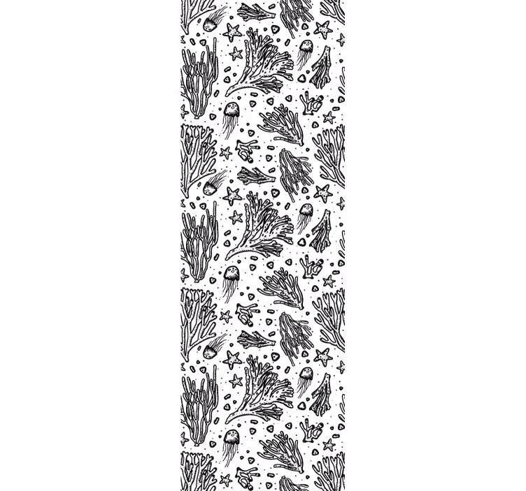 Kids roller blind with black silhouetted sea creatures - TenStickers