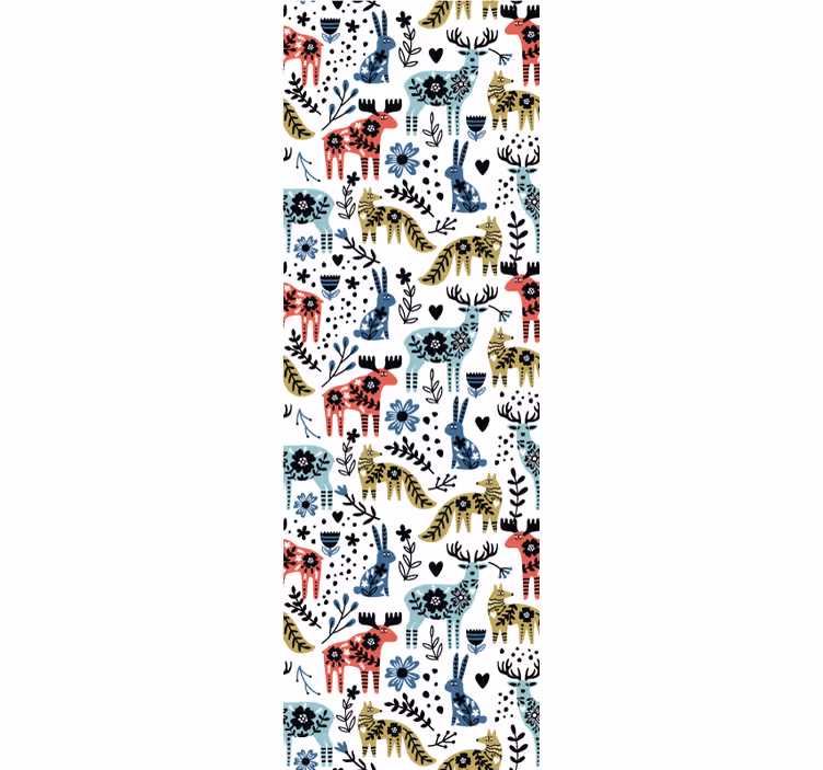 Kids roller blind featuring beautiful reindeer and fox - TenStickers