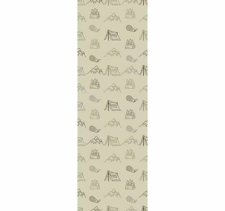 Kids roller blind hand drawn camping items - TenStickers
